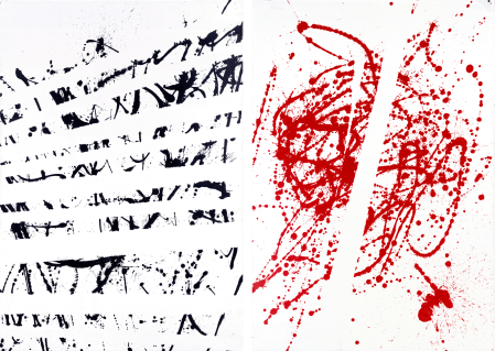 ter Hell · <strong>Korridor und Turbulenz</strong> · 2021 · diptych · 130 x 100 cm