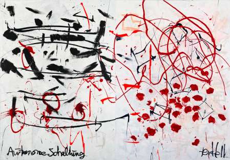 ter Hell · <strong>Autonome Schaltung</strong> [Autonomous Circuit] · 2019 · 2-parts · 250 x 360 cm · acrylic on canvas