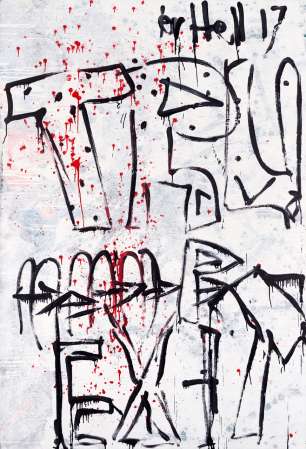 ter Hell · <strong>Trump Exit</strong> · 2017 · 220 x 150 cm · acrylic on canvas