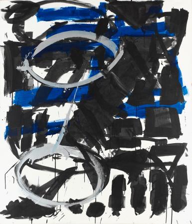 ter Hell · <strong>Von A nach B</strong> [From A to B] · 2008 · 210 x 180 cm · acrylic, spray on canvas