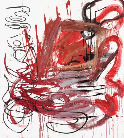 ter Hell · <strong>Das gläubige Element</strong> [The devout element] · 2008 · 180 x 160 cm · acrylic, spray on canvas