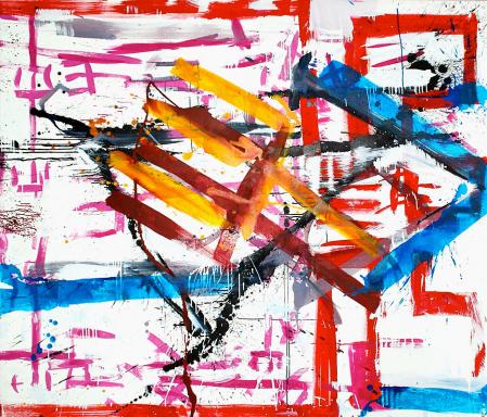 ter Hell · <strong>Mistforkenboogie</strong> [Pitchfork boogie] · 2014 · 180 x 200 cm · acrylic on canvas