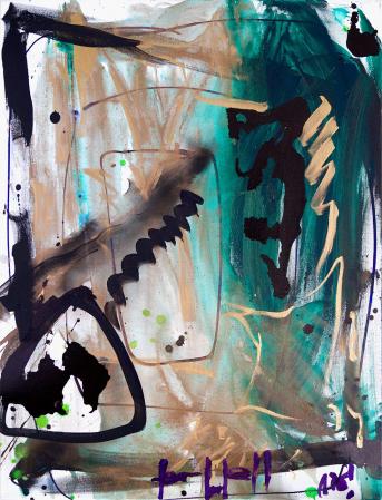 ter Hell · <strong>In the land of black, green and gold</strong> · 2016 · 85 x 65 cm · acrylic on canvas