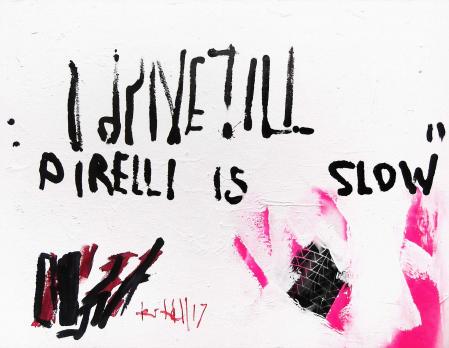 ter Hell · <strong>Lewis Speech</strong> · 2017 · 130 x 150 cm · acrylic/marker/spray on canvas