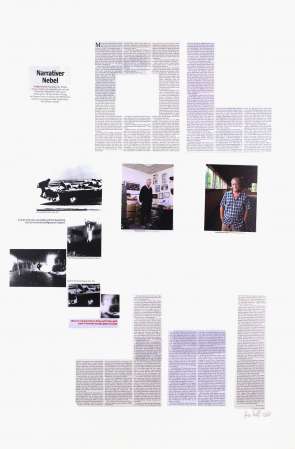 ter Hell · <strong>Narrativer Nebel</strong> [Narrative fog] · from the collage series 'L'article' · SpiegelBox 2 (2014–2016) · 100 x 65 cm