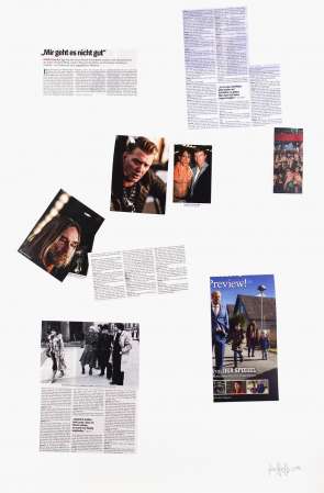 ter Hell · <strong>Mir geht es nicht gut</strong> [I don't feel well] · from the collage series 'L'article' · SpiegelBox 2 (2014–2016) · 100 x 65 cm